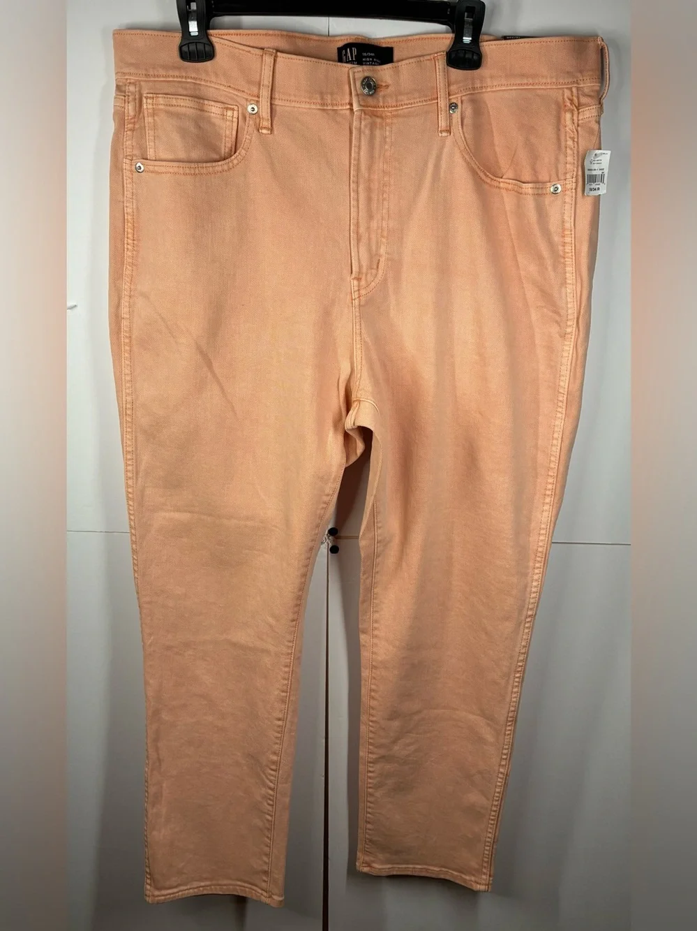 GAP Denim High Rise Vintage Slim Ankle Jeans Peach Orange Women’s 18/34R NWT